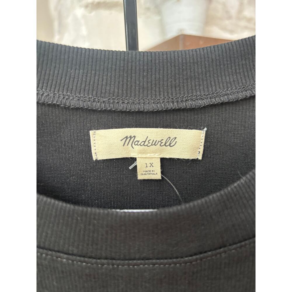 Madewell Women's True Black Plus Supima Rib Tee Size 1X - Picture 4 of 5